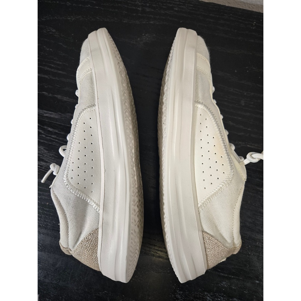 Hey‎ Dude White Canvas Floral Lining Casual Slip On Sneakers Size 7 - Picture 5 of 8